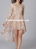 Lace dress with sleeve wedding guest prom cocktail party graduation high low hem PTAOY1416143