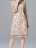 Lace dress with sleeve wedding guest cocktail party graduation prom beige PTAOY1414230