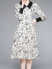 Long sleeve dress black floral wedding guest cocktail party office graduation PHIKAXCBY5925