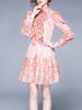 Long sleeve above knee dress wedding guest cocktail party graduation pink PHIKAQQJ8368
