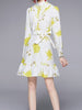 Long sleeve cocktail party wedding guest above knee graduation floral white PZARAHP01084