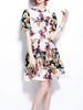 Above knee dress wedding guest cocktail party homecoming vacation white floral PZARAHP457