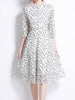 Lace dress white with sleeve wedding guest prom cocktail party graduation floral PTESS4869