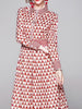 Long sleeve dress pink cocktail party graduation wedding guest office vintage PTRYTLYQ731