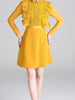 Wedding guest lace dress winter long sleeves prom mini cocktail homecoming yellow JLTRYTLYQ_264