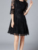 Black lace dress for wedding guest with sleeve prom plus size cocktail party JLJARN39YZ5210