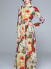 Floral dress maxi long sleeve wedding guest cocktail prom party Bohemian Boho JLTESS3704