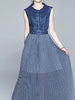 Blue dress polka dot midi wedding guest prom cocktail casual party homecoming JLKERR3132109617