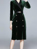 Dress green long sleeve cocktail prom party wedding guest knee length formal JLTESS3777