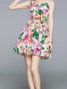 Floral dress mini wedding guest cocktail prom party spaghetti strap beach casual JLTESS3701