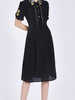 Dress lace black with sleeve wedding prom cocktail guest vintage casual party JLTESS3442
