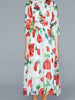 Red floral dress with sleeve midi wedding guest prom cocktail party bow JLKERR862685701