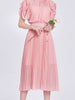 Midi dress short sleeve pink blue wedding guest prom cocktail party graduation JLSIMGSG06193