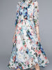Floral dress 3.4 sleeve midi  wedding guest prom cocktail party causal vintage JLTESS4257