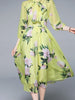 Midi dress with sleeve cocktail party wedding guest vintage floral graduation yellow JLBANU369