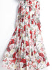 Long sleeve dress maxi wedding guest prom cocktail party red floral vintage JLTESS4466