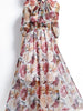 Midi dress with sleeve wedding guest prom cocktail party floral red vintage JLTESS4463