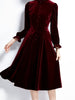 Long sleeve dress red blue midi wedding guest prom cocktail party vintage JLTESS4484