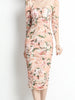 Midi dress floral with sleeve cocktail party wedding guest vintage pink purple JLTESS4479