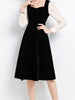 Black dress long sleeve wedding guest prom cocktail party homecoming vintage JLTESS4541
