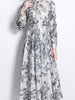 Long sleeve dress floral wedding guest maxi cocktail party prom blue white green JLBANU350