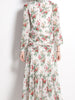White dress long sleeve maxi wedding guest cocktail party prom floral vintage JLTESS4755