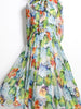 Midi with sleeve dress cocktail party wedding guest floral green bow vintage JLSIMGSG23108