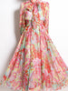 Midi dress with sleeve floral wedding guest prom cocktail party vintage pink JLSIMGSG24114