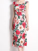 Red floral dress spaghetti strap wedding guest cocktail party beach vintage JLBANU411