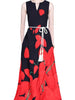 Maxi dress floral wedding guest cocktail party prom homecoming black red JLHIKAHJW9404