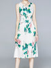 Midi dress wedding guest cocktail party white vintage floral homecoming summer JLHIKAYS328