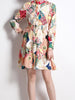 Long sleeve dress above knee floral wedding guest cocktail party homecoming PBANU439