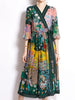 Midi dress with sleeve green floral wedding guest cocktail party homecoming JLZARAHP1789