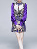 Long sleeve above knee dress purple wedding guest prom cocktail party homecoming PZARAHM0769