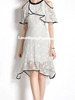 Lace dress white short sleeve wedding guest cocktail party graduation prom PSIMGSG25292