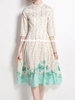 Midi dress with sleeve wedding guest prom cocktail party music note floral PSIMGSG23172