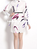 Long sleeve above knee white dress floral cocktail party office homecoming PSIMGSG23154